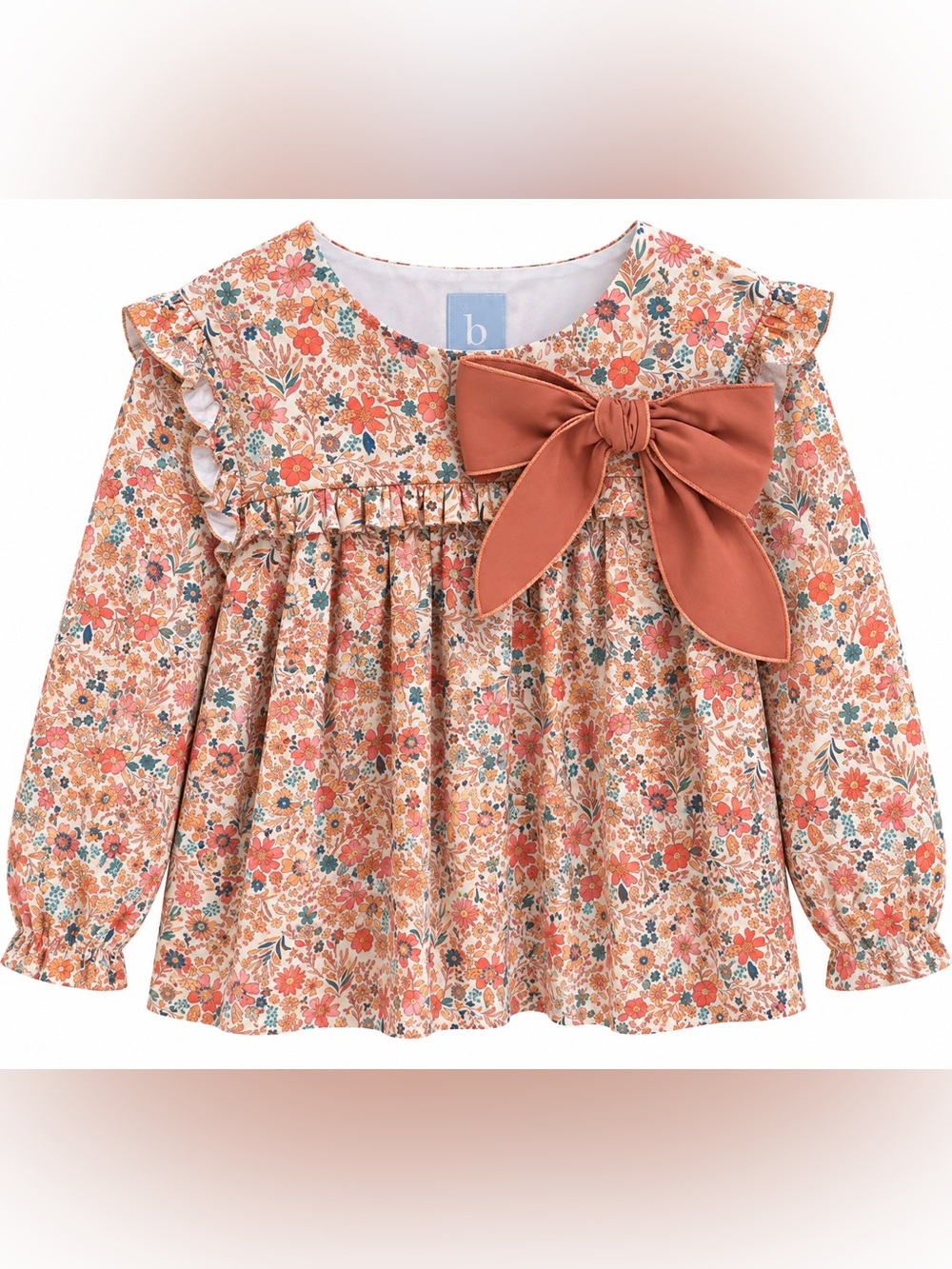 Bella Bliss Girls’ Blouse with bow– Size 10 🌸